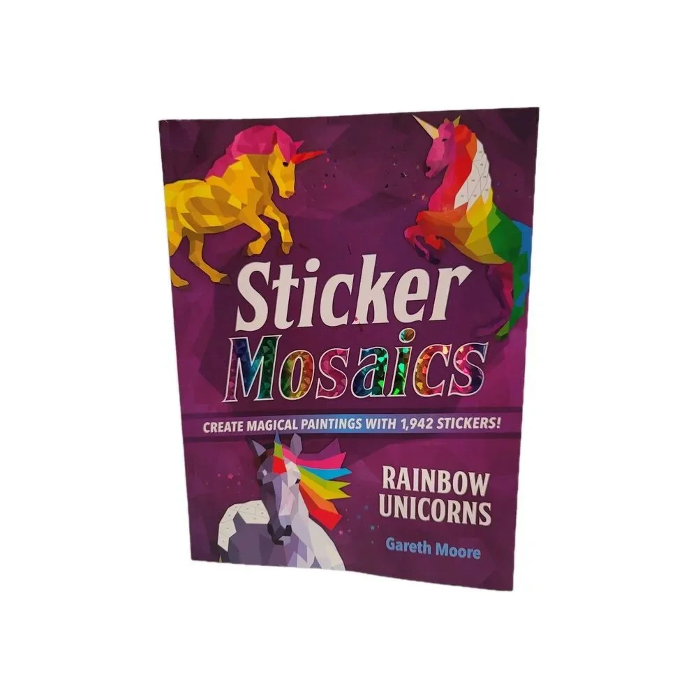 Sticker Mosaics: Rainbow Unicorns Paint w/Stickers Activity Book 1 Completed Pg